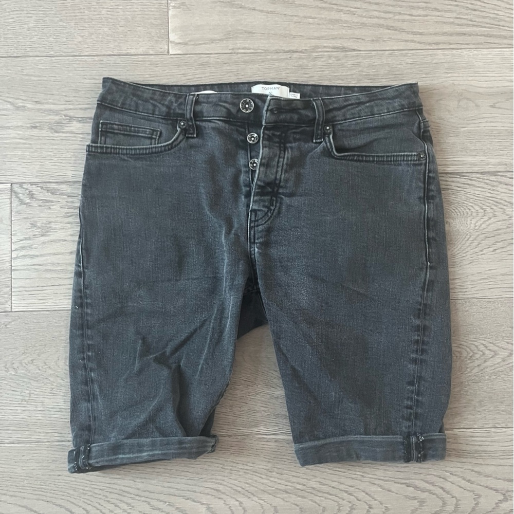 Topman shorts black/grey denim
